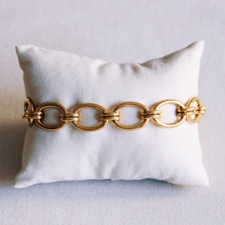 Elegantes Link-Armband aus Edelstahl mit offenen Gliedern