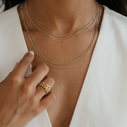 Sterling Silberkette im Retro-Design