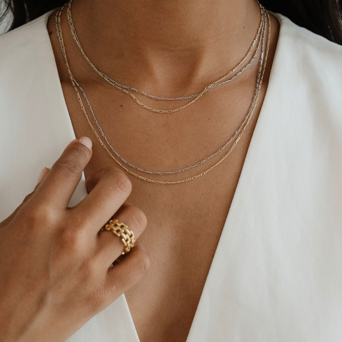 Sterling Silberkette im Retro-Design