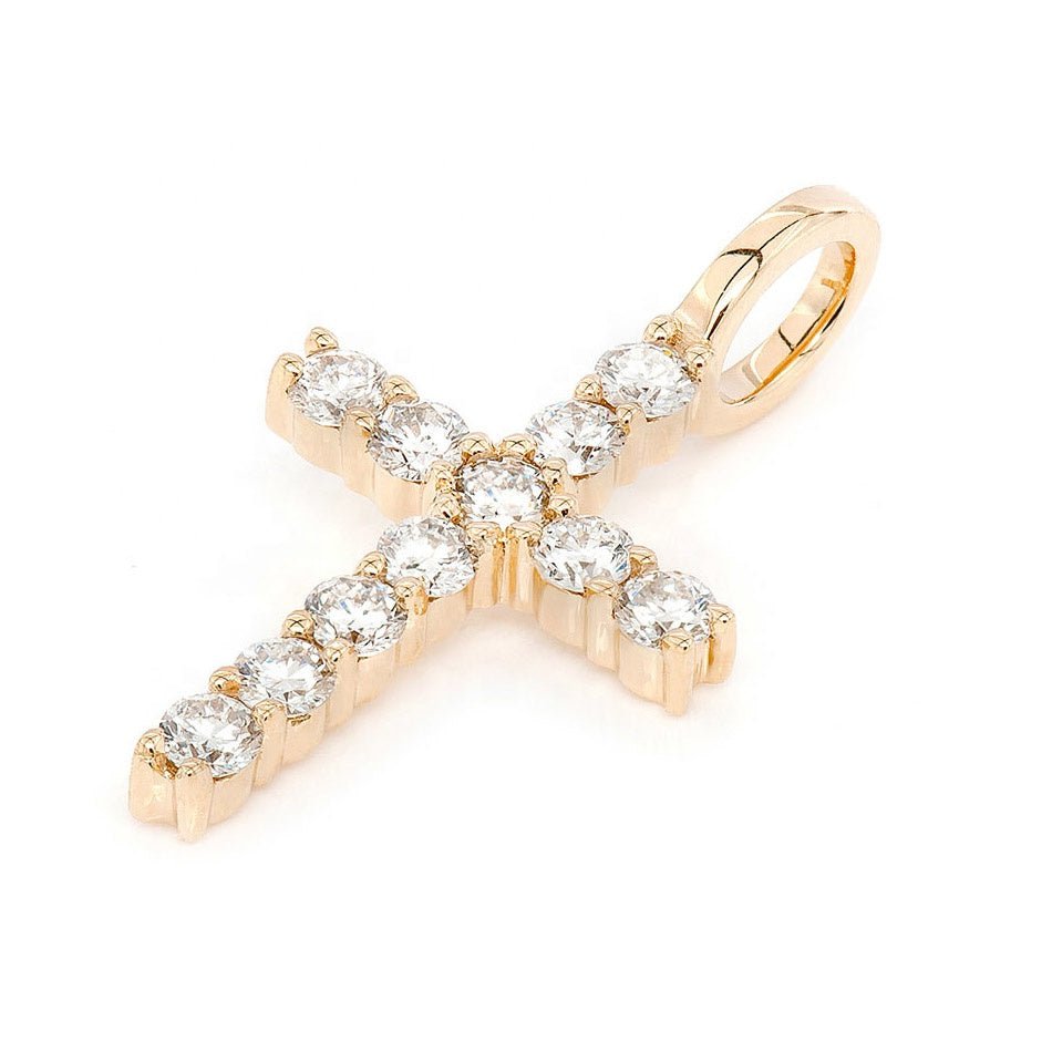 vergoldeter Charm im Kreuzdesign