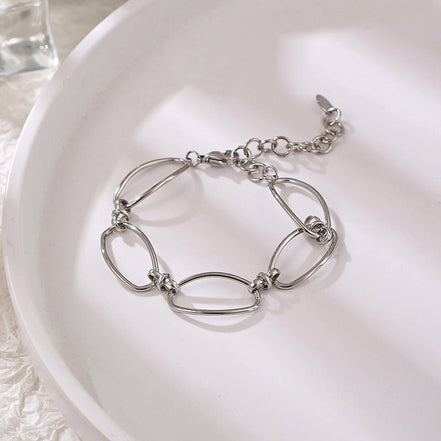 Edelstahlarmband mit großen Gliedern (Silber)