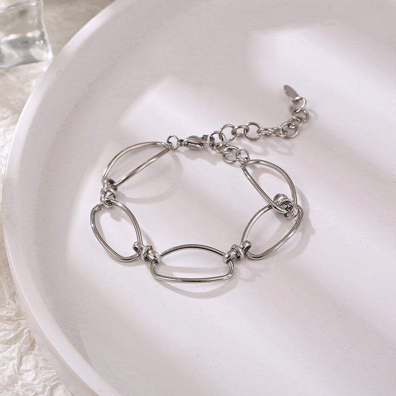 Edelstahlarmband mit großen Gliedern (Silber)