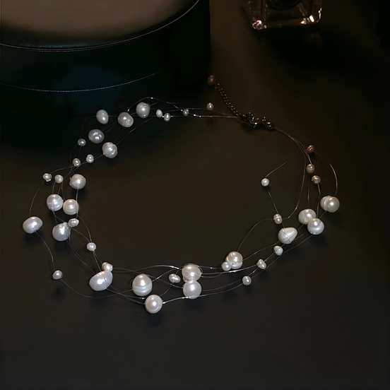 Natural freshwater pearl necklace – baroque design with white gold clasp