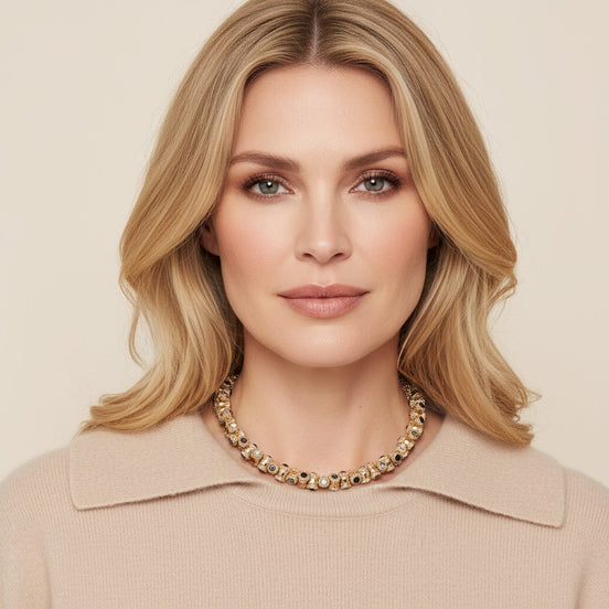 Collier vintage en forme de tonneau