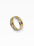 Edelstahl Ring aus zwei miteinander verbundenen Ringen in elegantem Bicolor-Design, vergoldet und versilbert