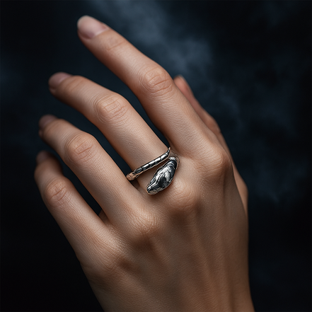 Verstellbarer Schlangenring aus 925 Sterling Silber