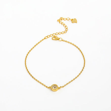 Sterling Silberarmband mit dezentem Zirkonia, mittig