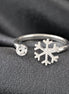 Verstellbarer 925er Silberring mit zarter Schneeflocke
