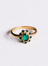 Vintage Ring im Smaragd-Stil mit grünen Steinen und Goldvermeil