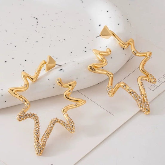 Luxurious starfish oversized hoop earrings
