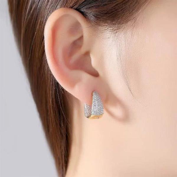 Luxurious sparkling hoop earrings