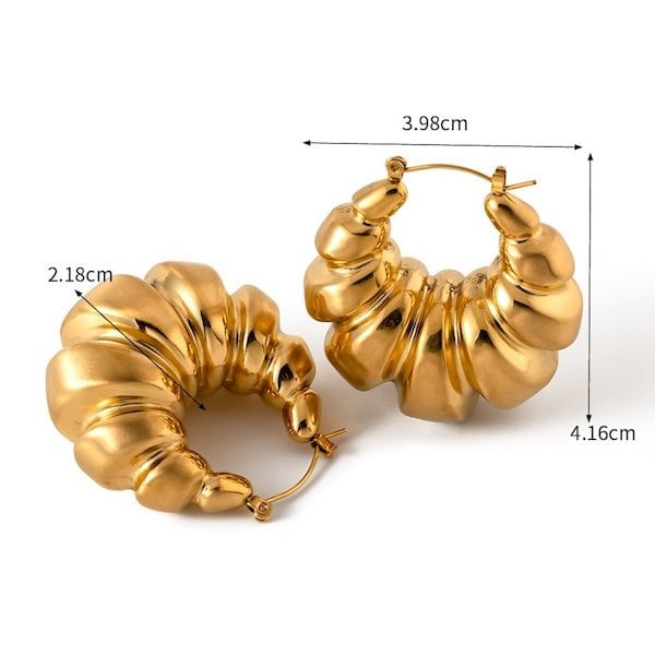Grandes boucles d'oreilles créoles en forme de croissant