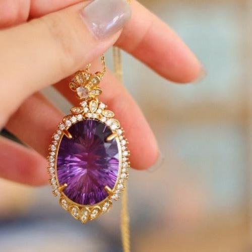 Royal Amethyst Pendant – Gold Vermeil &amp; Zirconia