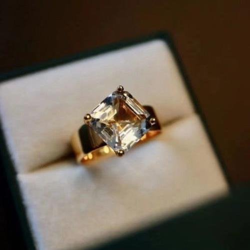 Chunky quartz crystal ring