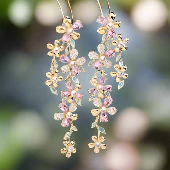 Elegant, dazzling Bloom longline earrings