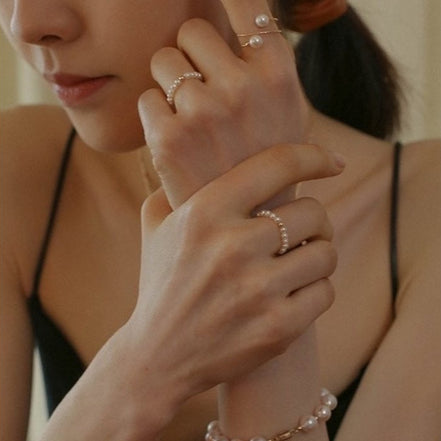 Freshwater pearl ring with 14K gold filling