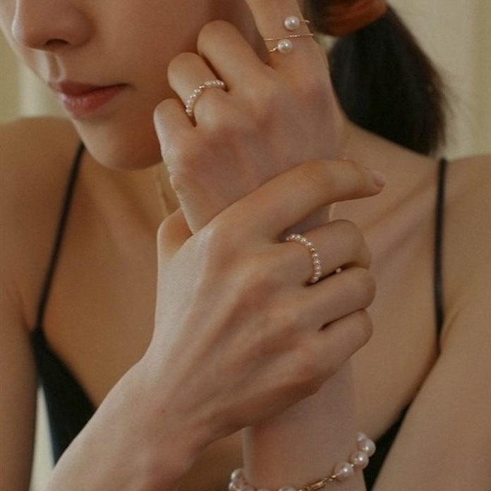 Freshwater pearl ring with 14K gold filling