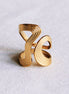 gecurvter, goldfarbener Edelstahl-Statement-Ring