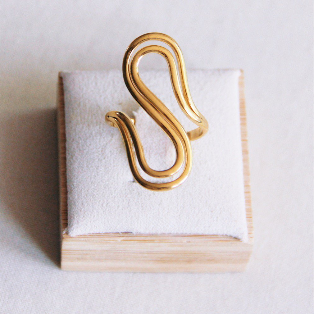 geloopter, Goldfarbener Edelstahlring