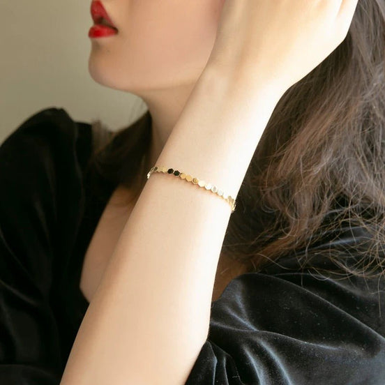 schlankes, sechskantiges Armband mit Goldvermeil