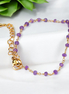 vergoldetes Armband mit violetten Amethyst-Rondellen