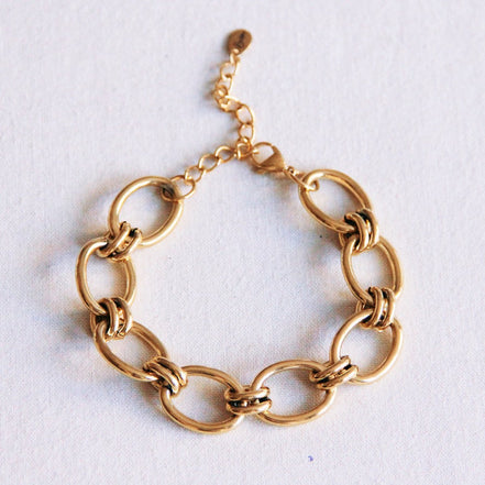 Elegantes Link-Armband aus Edelstahl mit offenen Gliedern