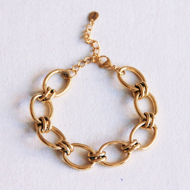 Elegantes Link-Armband aus Edelstahl mit offenen Gliedern