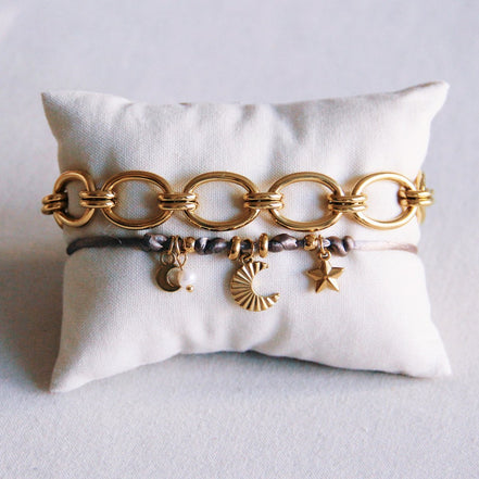 Elegantes Link-Armband aus Edelstahl mit offenen Gliedern