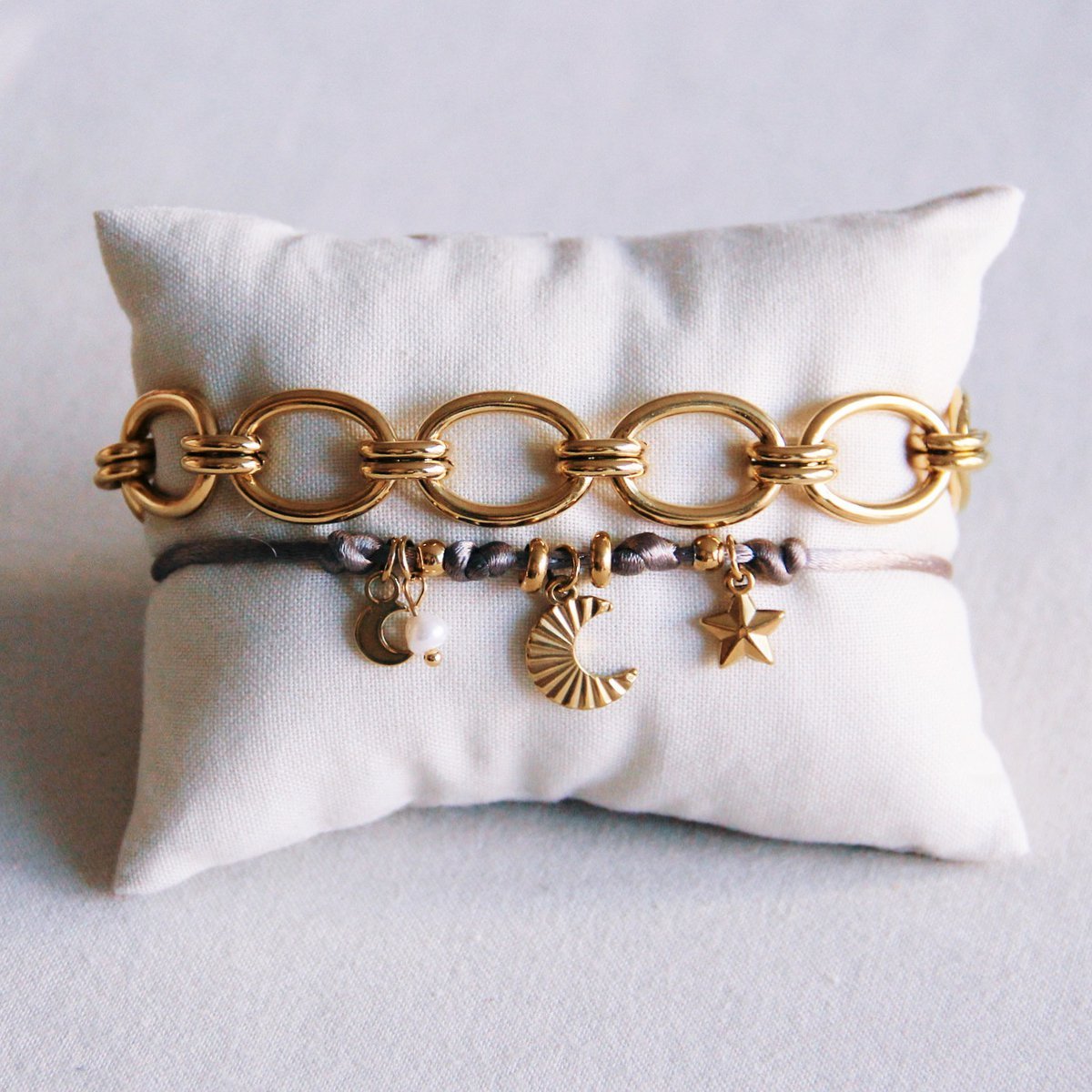 Elegantes Link-Armband aus Edelstahl mit offenen Gliedern